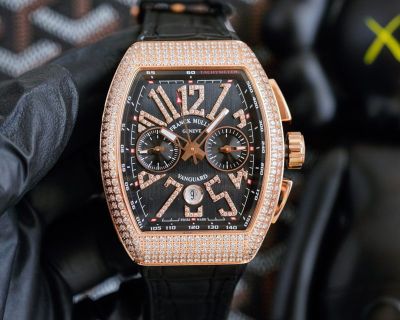 Franck Muller Vanguard Yachting V45 Black Face 7750 Movement 44*54mm Diamond Rose Gold Watch